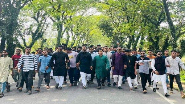 শান্তিগঞ্জে ছাত্রলীগের শোক র্যালি, আলোচনা ও দোয়া মাহফিল