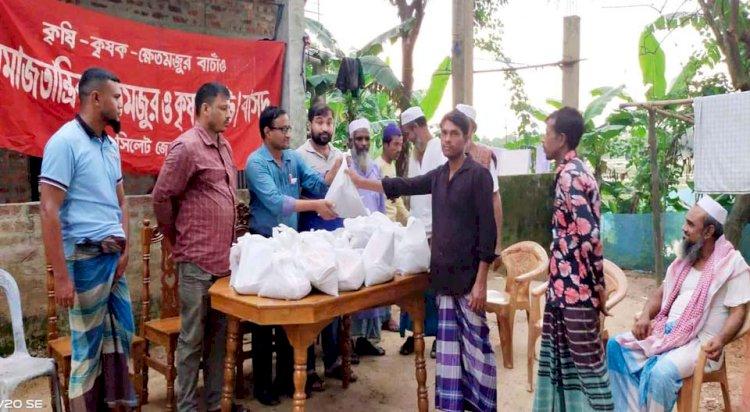 বন্যায় ক্ষতিগ্রস্ত কৃষকদের মাঝে সার-বীজ বিতরণ করল বাসদ